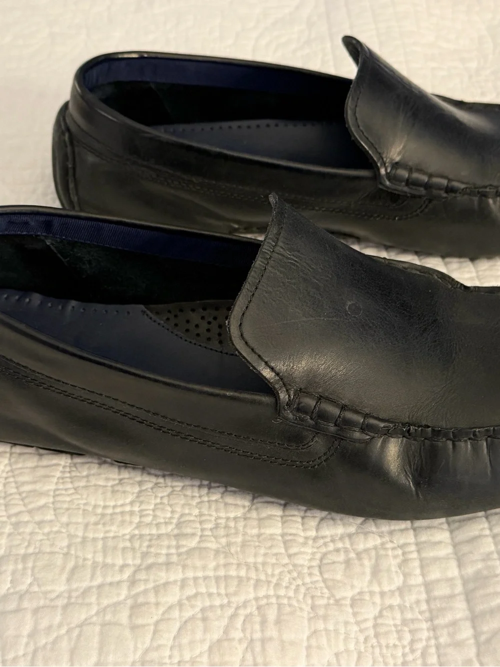 Cole Haan Men's Black Leather Slip-On Loafers